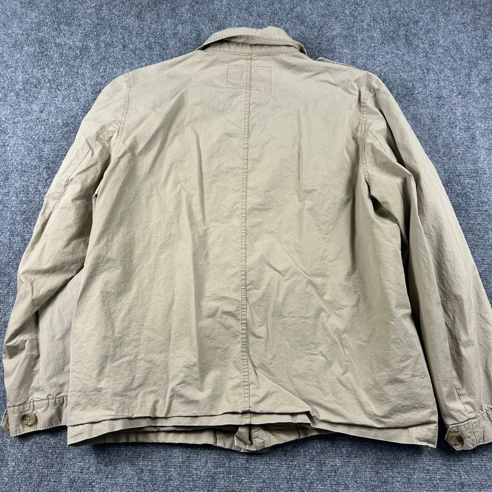 Banana Republic Field Jacket Mens XL Tan Cotton Safari Utility Military Button
